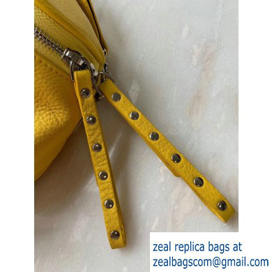 Balenciaga Logo Crossbody Bag with Canvas Strap Yellow - Click Image to Close