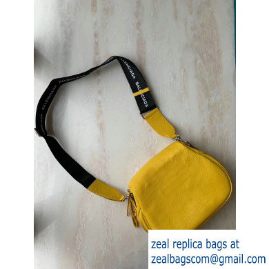 Balenciaga Logo Crossbody Bag with Canvas Strap Yellow