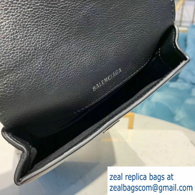 Balenciaga Logo Grained Calfskin Pouch Clutch Bag Black - Click Image to Close