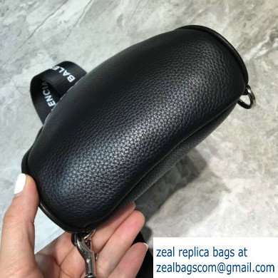 Balenciaga Logo Leather Shoulder Chest Bag Black
