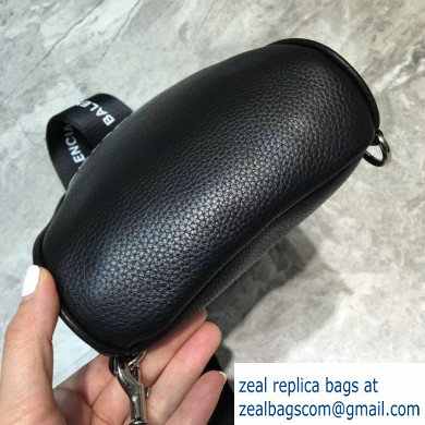 Balenciaga Logo Leather Shoulder Chest Bag Black - Click Image to Close