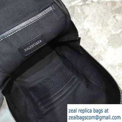 Balenciaga Logo Leather Shoulder Chest Bag Black