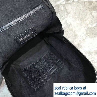 Balenciaga Logo Leather Shoulder Chest Bag Black - Click Image to Close