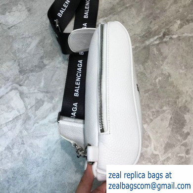 Balenciaga Logo Leather Shoulder Chest Bag White - Click Image to Close