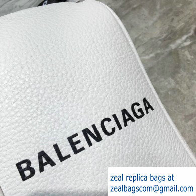 Balenciaga Logo Leather Shoulder Chest Bag White