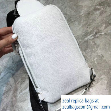 Balenciaga Logo Leather Shoulder Chest Bag White