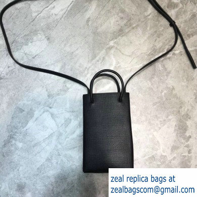 Balenciaga North-South Mini Shopping Phone Holder Bag B.B. Black