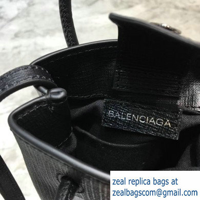 Balenciaga North-South Mini Shopping Phone Holder Bag B.B. Black - Click Image to Close