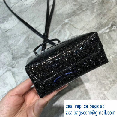 Balenciaga North-South Mini Shopping Phone Holder Bag in Patent Calfskin Black - Click Image to Close