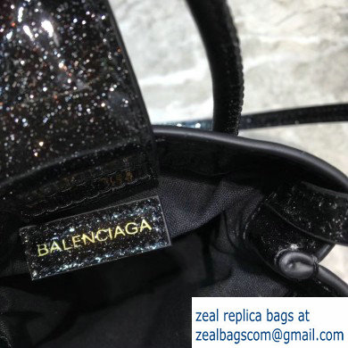 Balenciaga North-South Mini Shopping Phone Holder Bag in Patent Calfskin Black - Click Image to Close