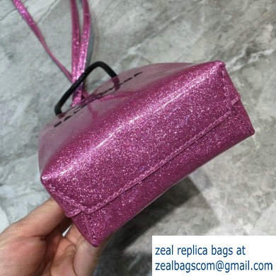 Balenciaga North-South Mini Shopping Phone Holder Bag in Patent Calfskin Pink - Click Image to Close