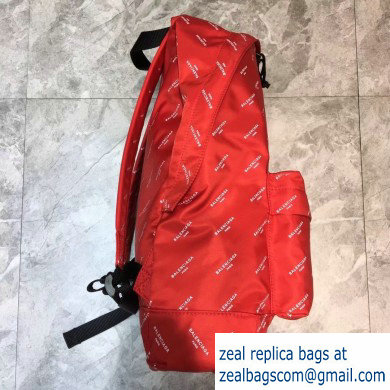 Balenciaga Nylon Explorer Large Backpack Bag All Over Logo Red - Click Image to Close