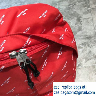 Balenciaga Nylon Explorer Large Backpack Bag All Over Logo Red