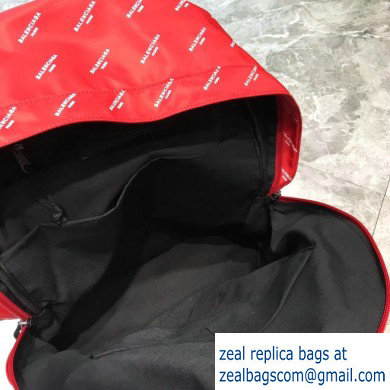 Balenciaga Nylon Explorer Large Backpack Bag All Over Logo Red - Click Image to Close