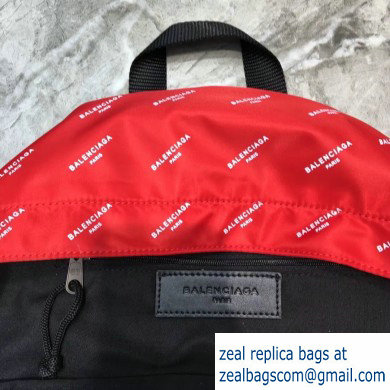 Balenciaga Nylon Explorer Large Backpack Bag All Over Logo Red