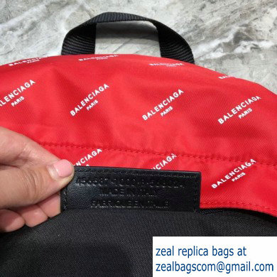 Balenciaga Nylon Explorer Large Backpack Bag All Over Logo Red