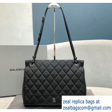 Balenciaga Quilting B. Shoulder Bag in Nappa Calfskin Black - Click Image to Close