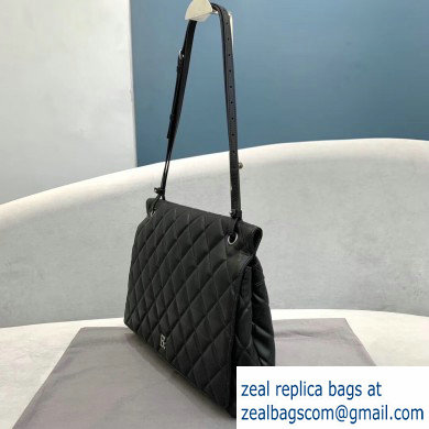 Balenciaga Quilting B. Shoulder Bag in Nappa Calfskin Black