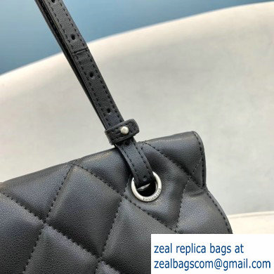 Balenciaga Quilting B. Shoulder Bag in Nappa Calfskin Black