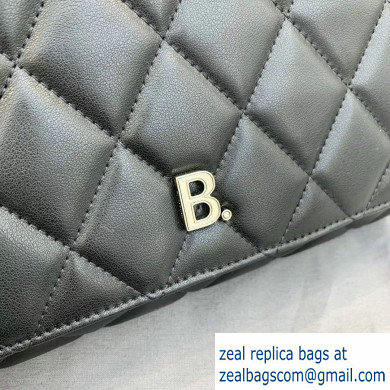 Balenciaga Quilting B. Shoulder Bag in Nappa Calfskin Black