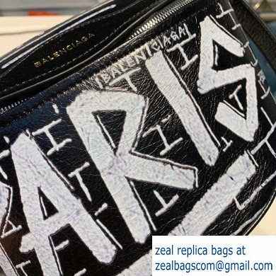 Balenciaga Souvenirs XXS Belt Pack Bag Graffiti Paris Black/White - Click Image to Close