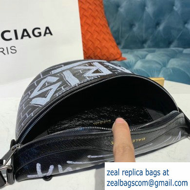 Balenciaga Souvenirs XXS Belt Pack Bag Graffiti Paris Black/White