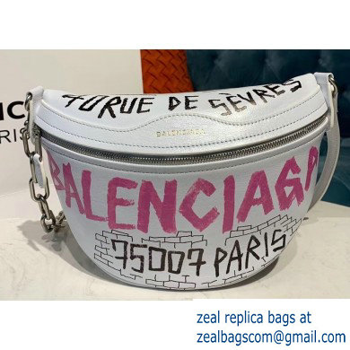 Balenciaga Souvenirs XXS Belt Pack Bag Graffiti White/Multicolor - Click Image to Close