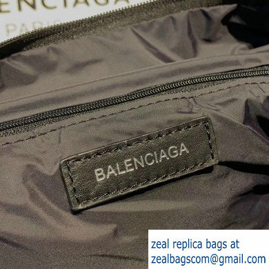 Balenciaga Wheel Gym Duffle Travel Bag All Over Logo Black/White - Click Image to Close