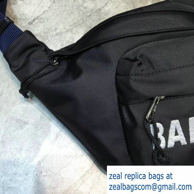 Balenciaga Wheel Logo Nylon Belt Pack Bag Black/White