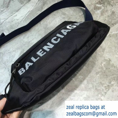 Balenciaga Wheel Logo Nylon Belt Pack Bag Black/White