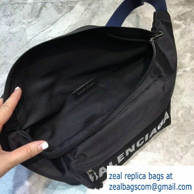 Balenciaga Wheel Logo Nylon Belt Pack Bag Black/White