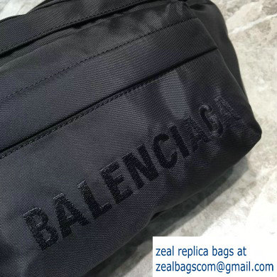 Balenciaga Wheel Logo Nylon Belt Pack Bag Black