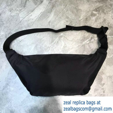 Balenciaga Wheel Logo Nylon Belt Pack Bag Black - Click Image to Close
