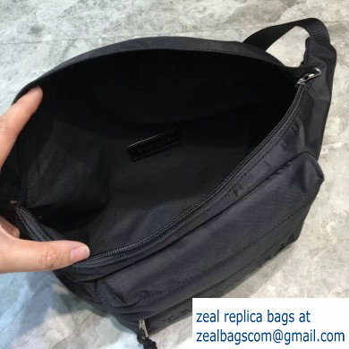 Balenciaga Wheel Logo Nylon Belt Pack Bag Black - Click Image to Close