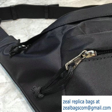 Balenciaga Wheel Logo Nylon Belt Pack Bag Black - Click Image to Close