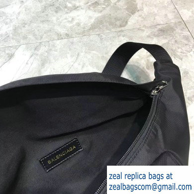 Balenciaga Wheel Logo Nylon Belt Pack Bag Black - Click Image to Close