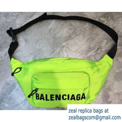 Balenciaga Wheel Logo Nylon Belt Pack Bag Fluo Green - Click Image to Close