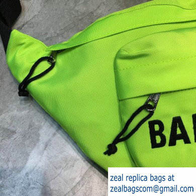 Balenciaga Wheel Logo Nylon Belt Pack Bag Fluo Green - Click Image to Close