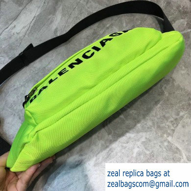 Balenciaga Wheel Logo Nylon Belt Pack Bag Fluo Green