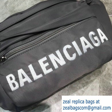Balenciaga Wheel Logo Nylon Belt Pack Bag Gray - Click Image to Close