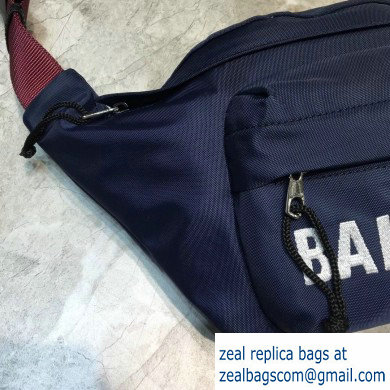 Balenciaga Wheel Logo Nylon Belt Pack Bag Navy Blue - Click Image to Close