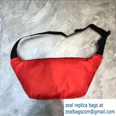 Balenciaga Wheel Logo Nylon Belt Pack Bag Red - Click Image to Close