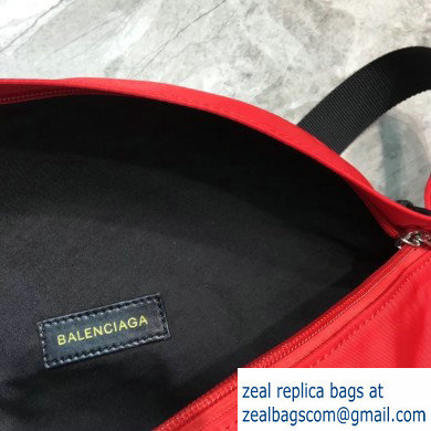 Balenciaga Wheel Logo Nylon Belt Pack Bag Red