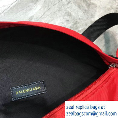 Balenciaga Wheel Logo Nylon Belt Pack Bag Red - Click Image to Close