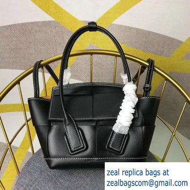 Bottega Veneta Arco 29 Top Handle Mini Bag with Maxi Weave Black 2020