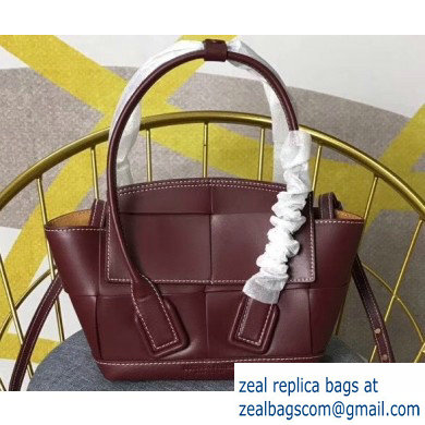 Bottega Veneta Arco 29 Top Handle Mini Bag with Maxi Weave Burgundy 2020 - Click Image to Close