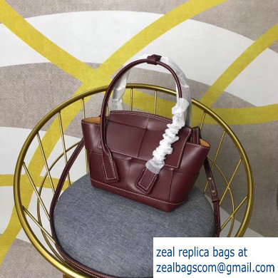 Bottega Veneta Arco 29 Top Handle Mini Bag with Maxi Weave Burgundy 2020 - Click Image to Close