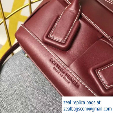 Bottega Veneta Arco 29 Top Handle Mini Bag with Maxi Weave Burgundy 2020