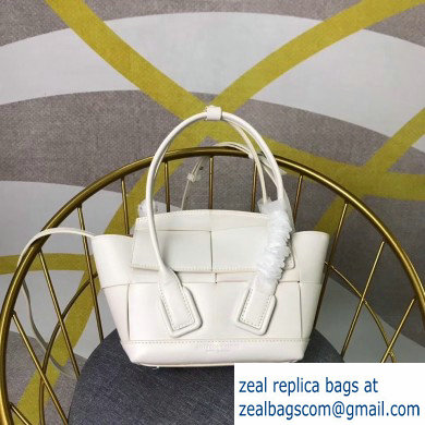 Bottega Veneta Arco 29 Top Handle Mini Bag with Maxi Weave White 2020 - Click Image to Close