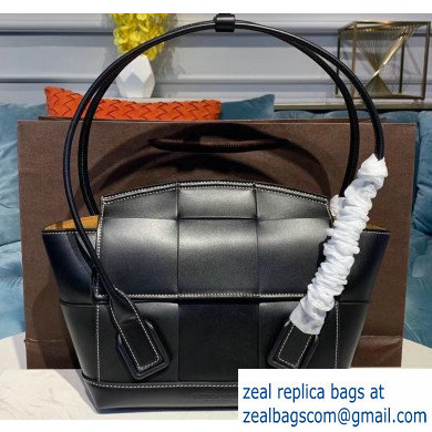 Bottega Veneta Arco 33 Top Handle Bag with Maxi Weave Black 2020